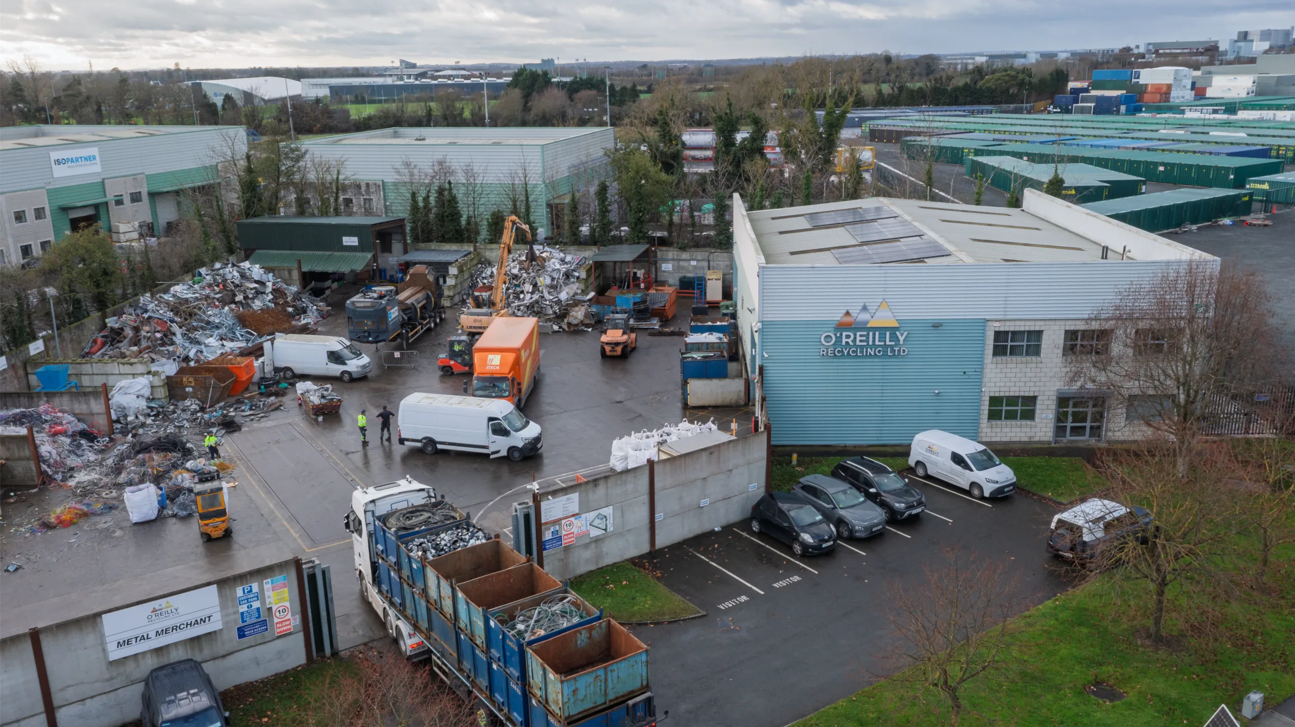 oreilly recycling facility from above drone photo