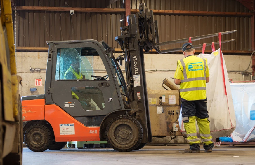 wilton scrap metals cork operative and fork lift accessing metal