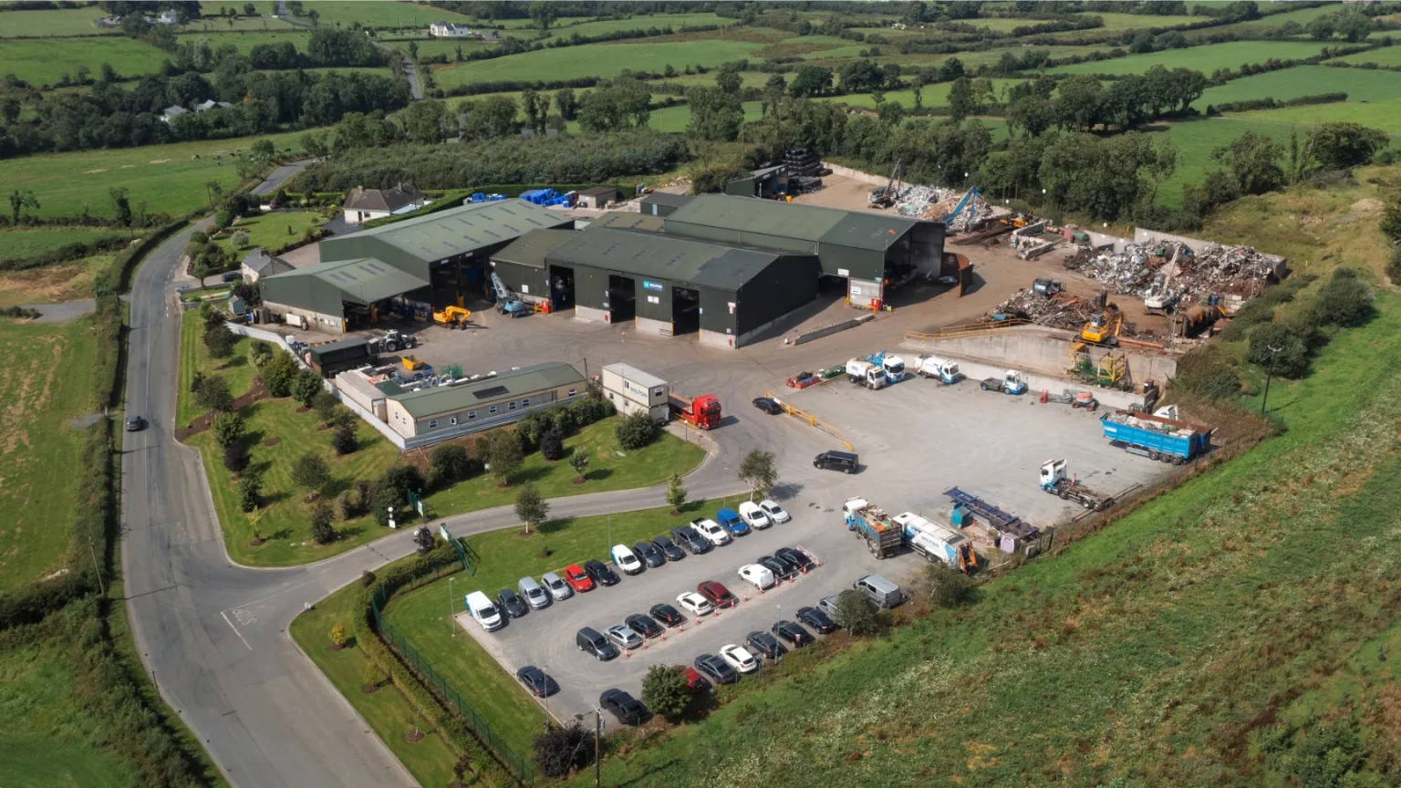 wilton recycling ballyjamesduff kiffa aerial drone shot
