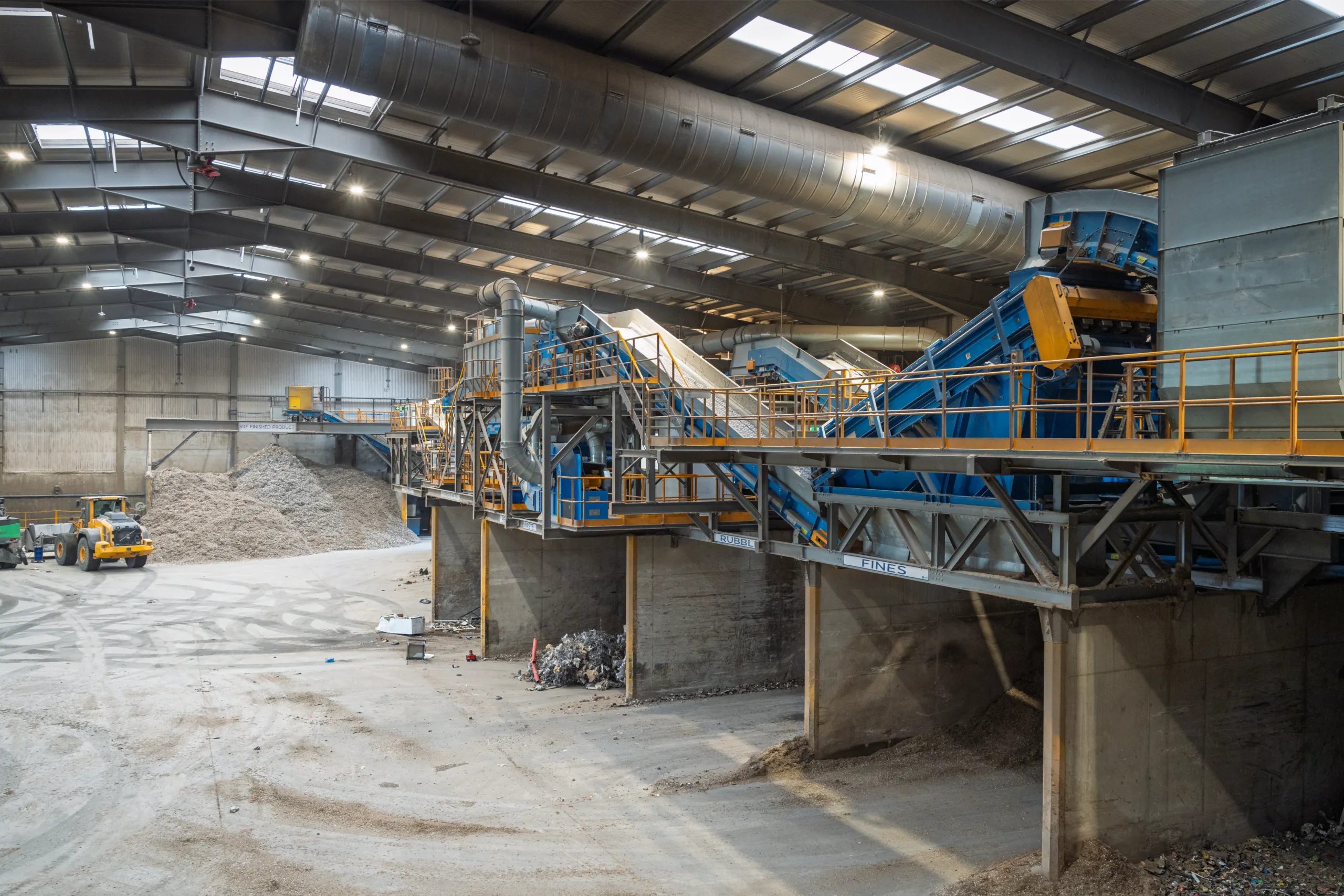 solid recovered fuel finished product inside facility