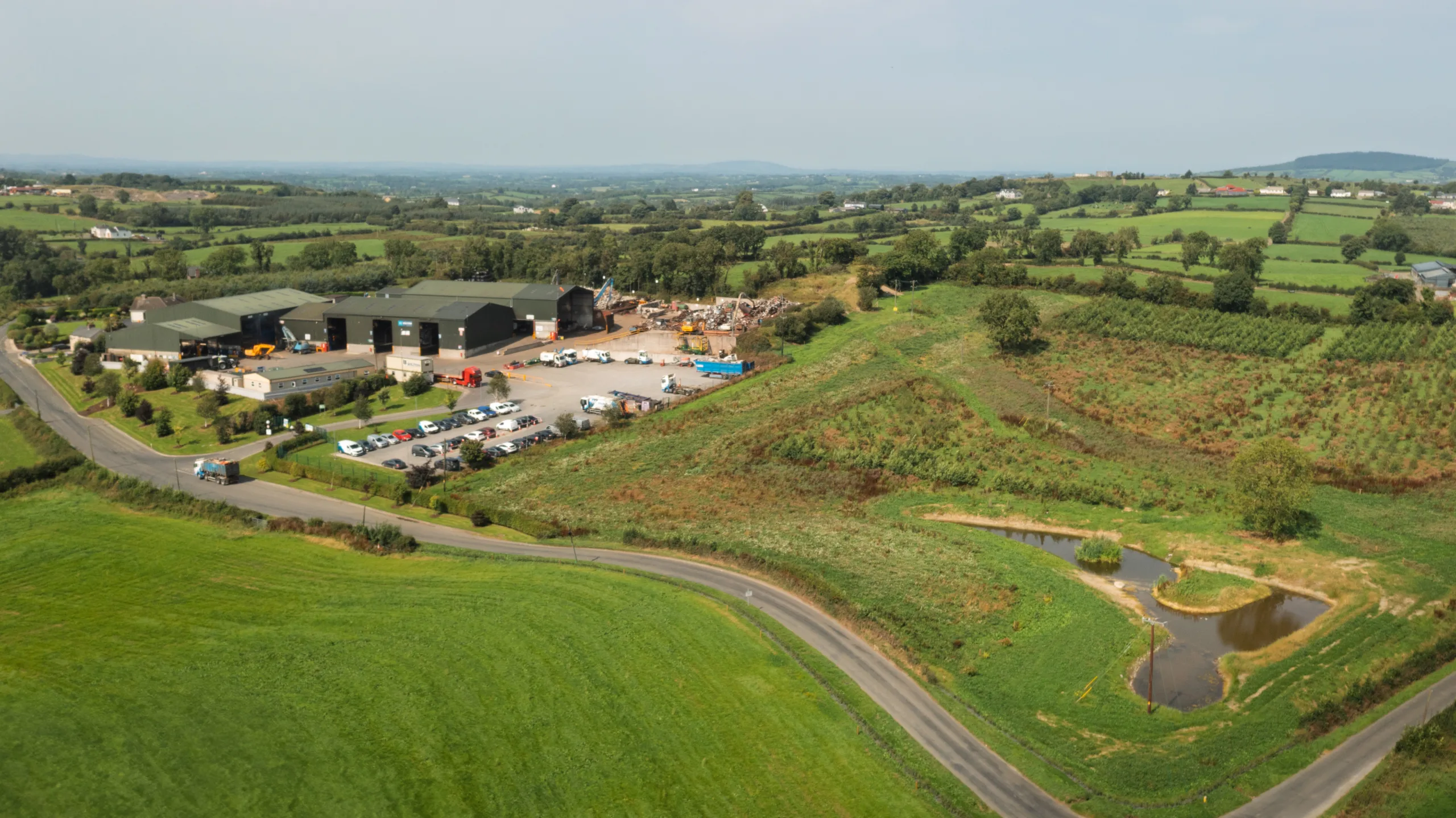 wilton recycling ballyjamesduff kiffa aerial drone shot and biodiversity area
